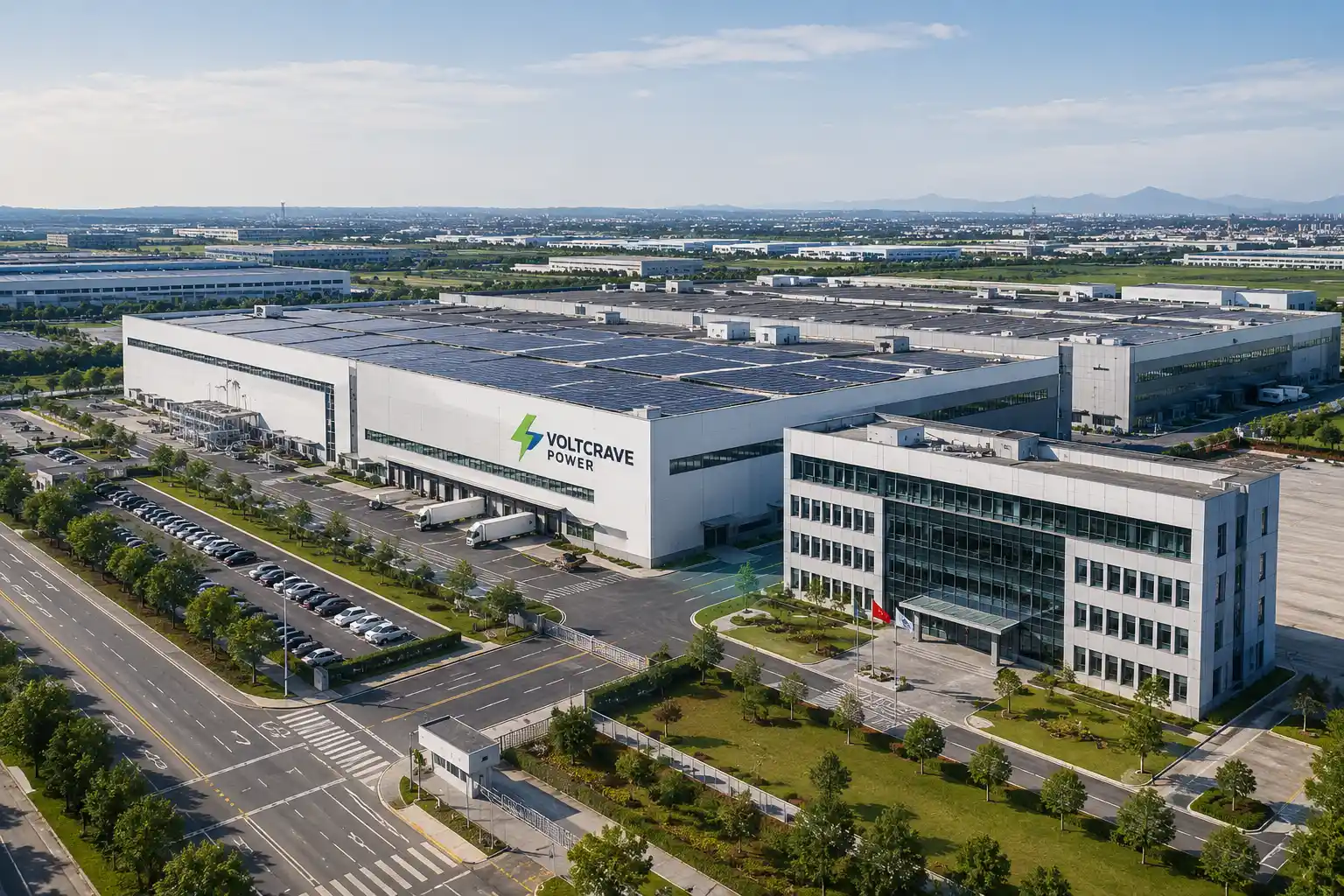 Aerial View of VoltCrave Power Battery Manufacturing Campus