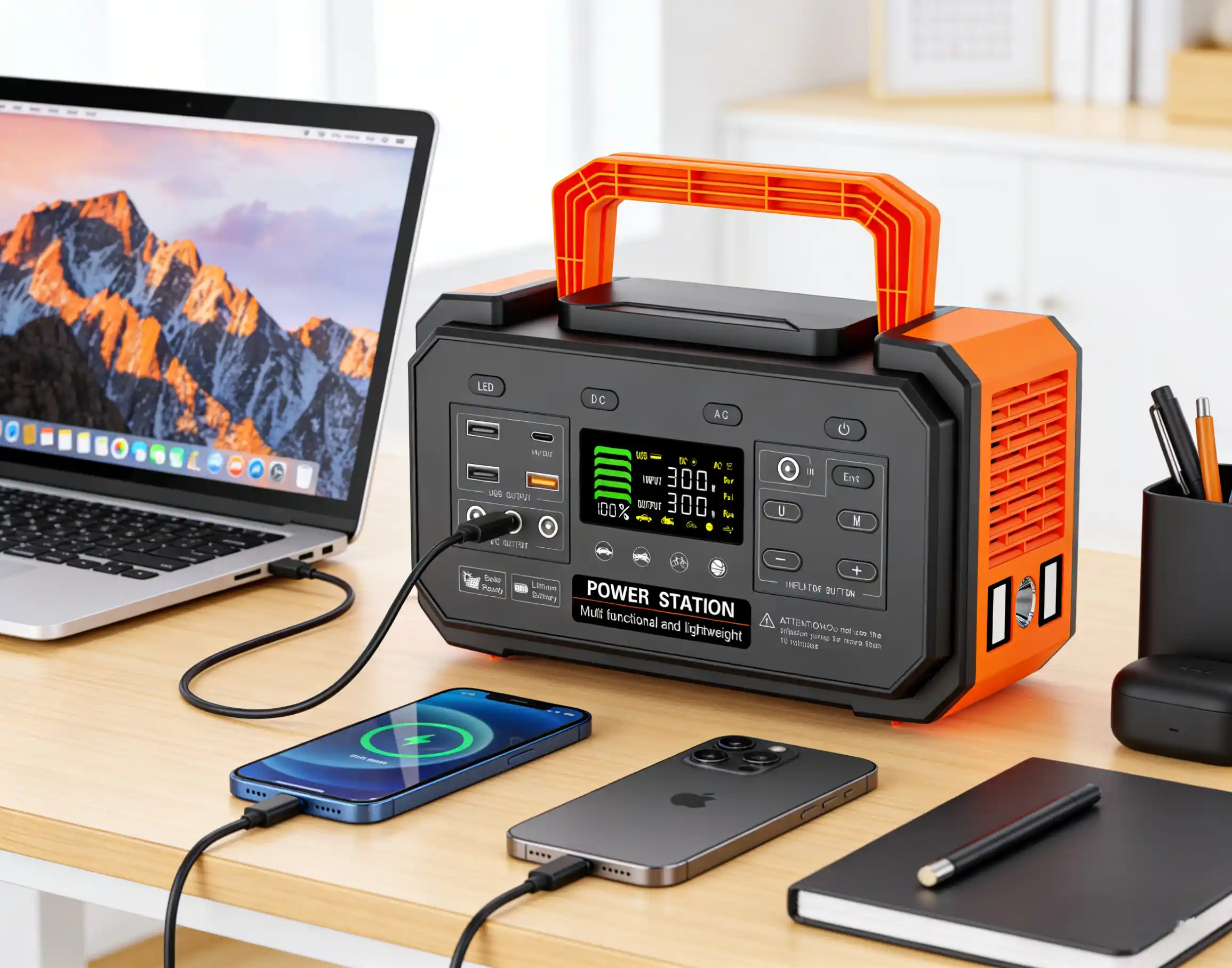 300W Outdoor Portable Power Station with Air Pump 270Wh Battery Product Details (3)
