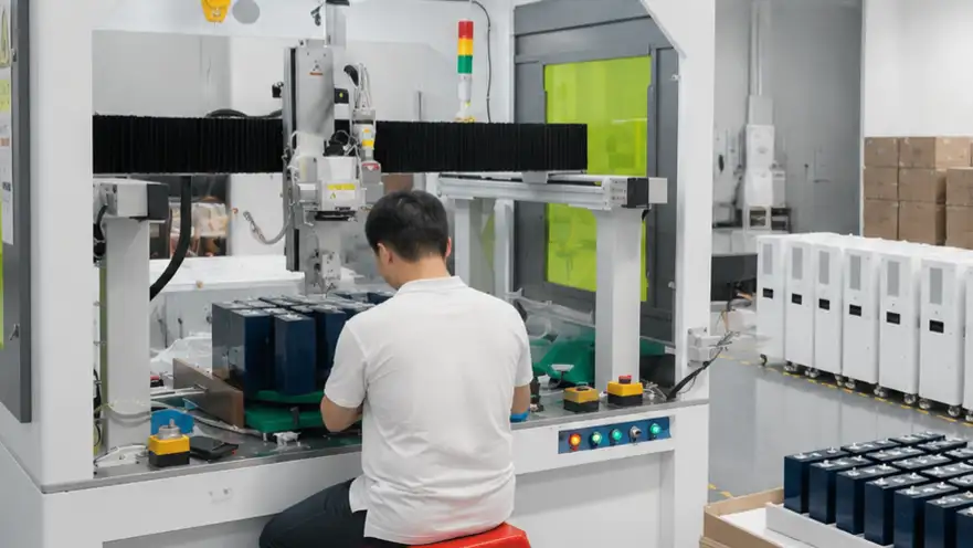 Battery pack assembly line with BMS integration
