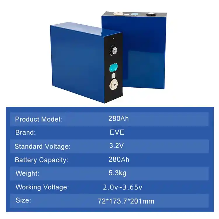 Detailed images of the 280Ah 3.2V LiFePO4 prismatic battery cell for solar energy storage (3)