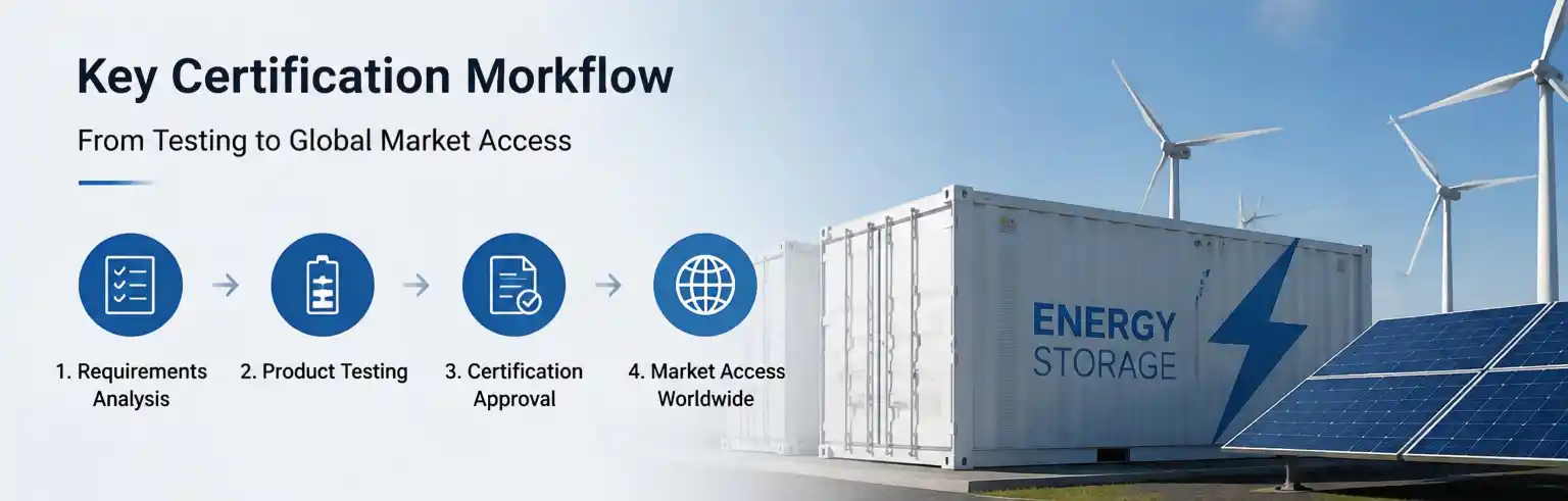 Energy storage battery certification process from product testing to global market approval