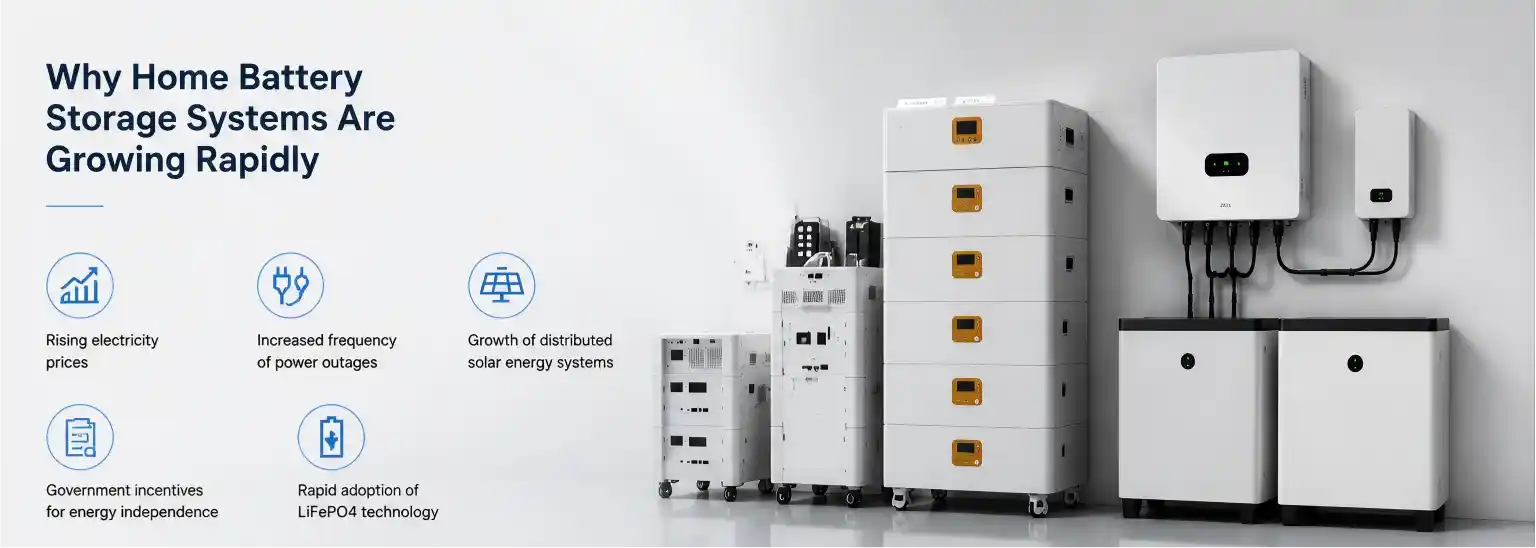 Home battery storage market growth overview