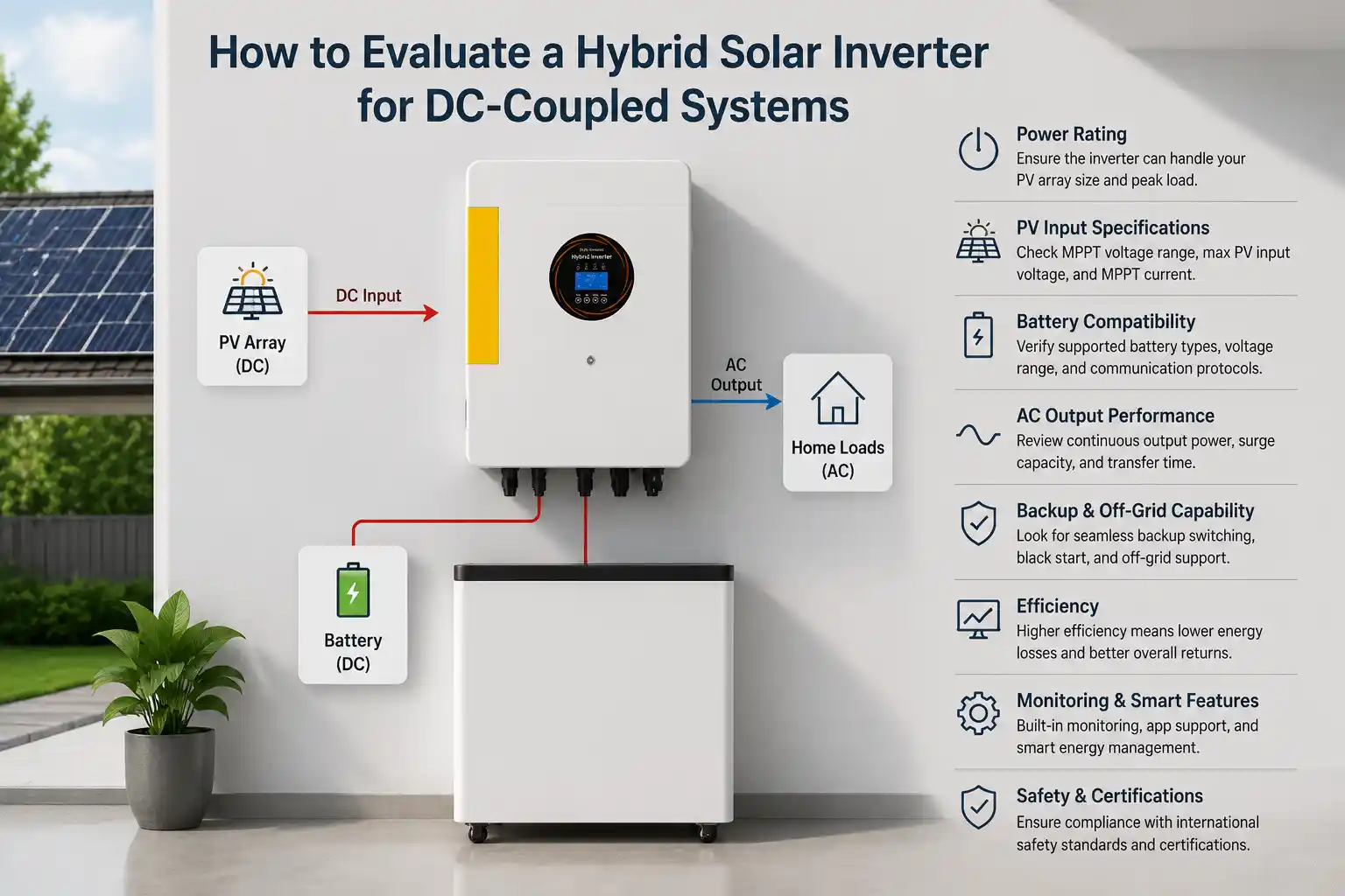 How to Evaluate a Hybrid Solar Inverter for DC-Coupled Systems