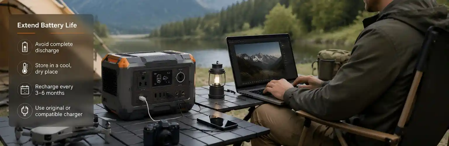 Portable power station battery life maintenance tips for outdoor usage and proper charging