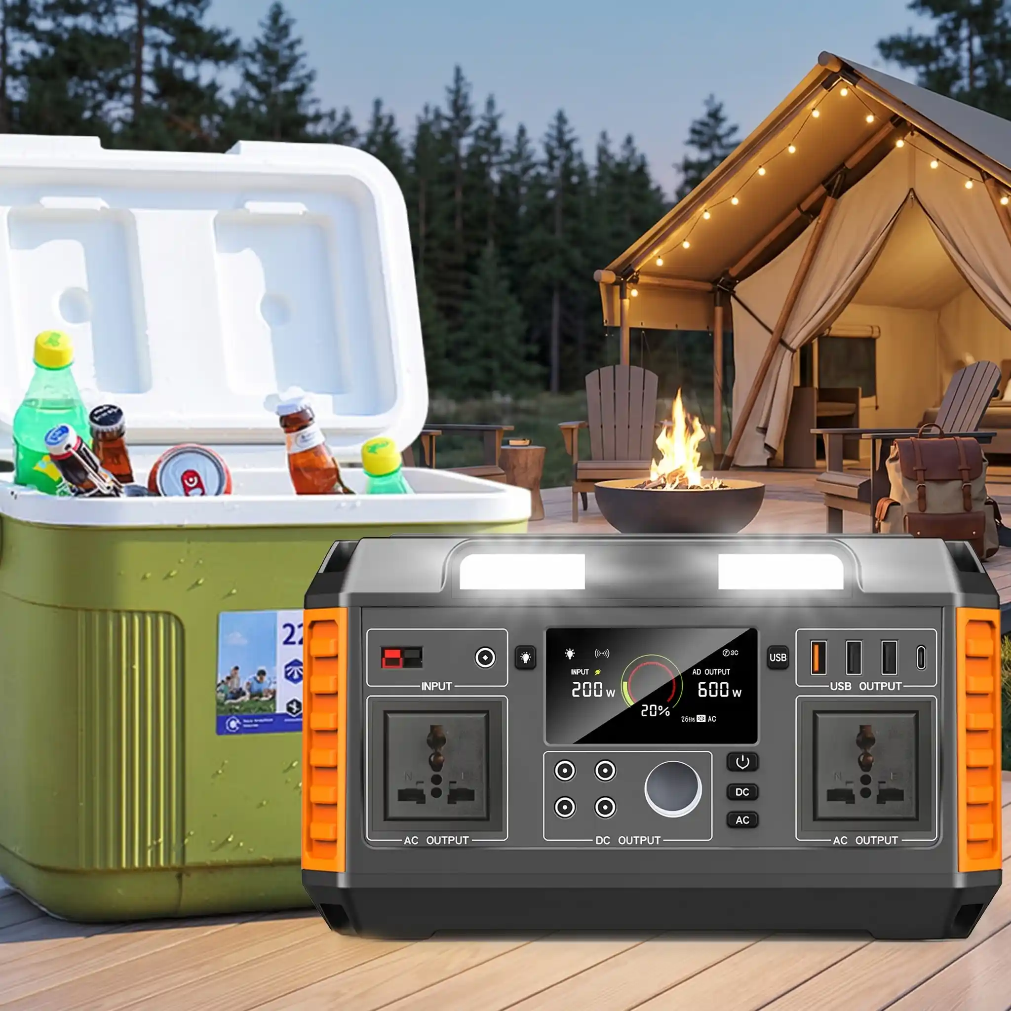 Solar 600W Portable Power Station 520Wh Battery Detail Images (3)