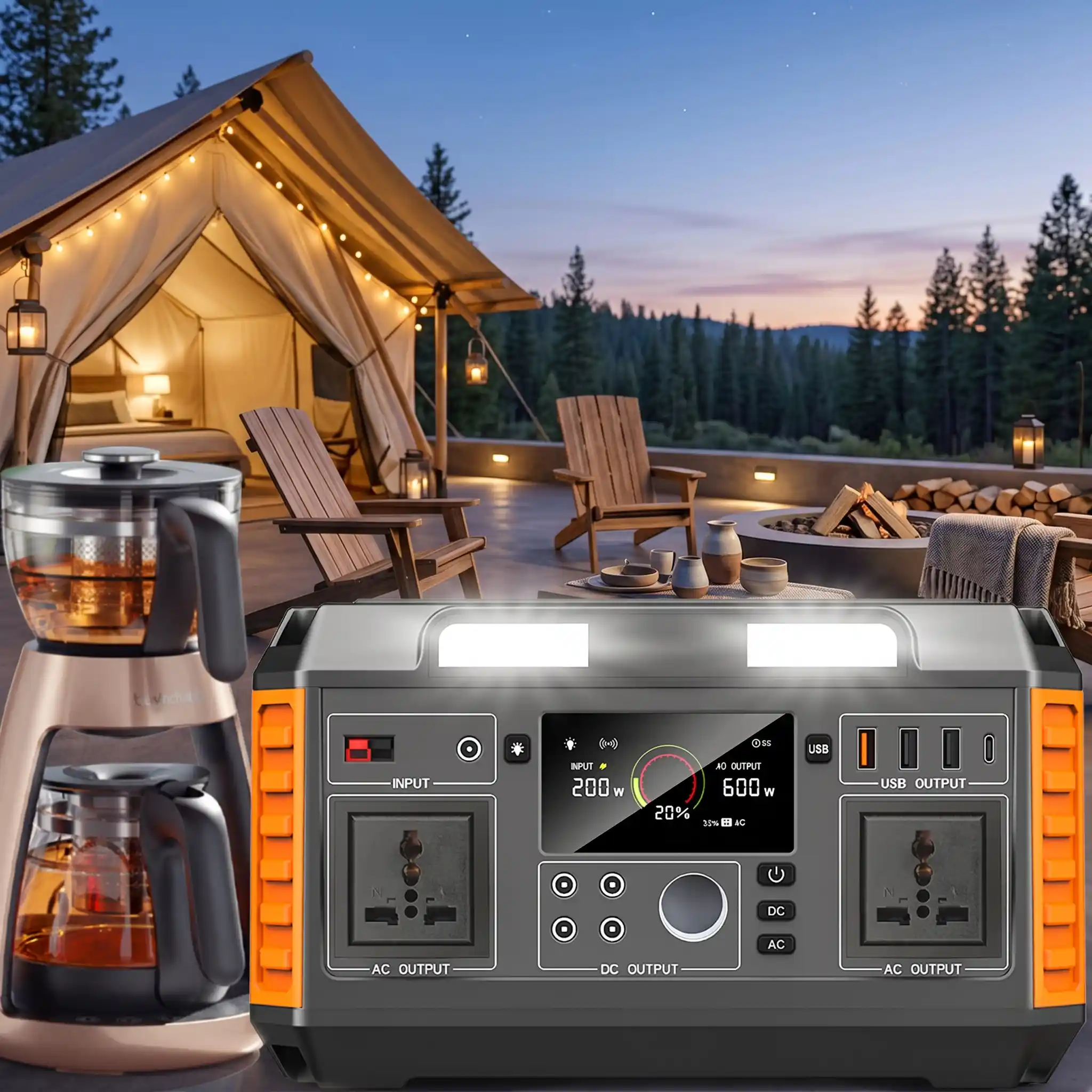 Solar 600W Portable Power Station 520Wh Battery Detail Images (4)