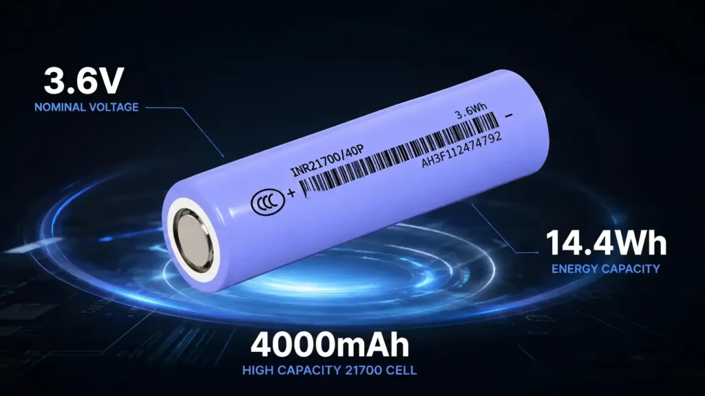 21700 4000mAh 3.6V 14.4Wh Lithium-Ion Cell Product Details 13