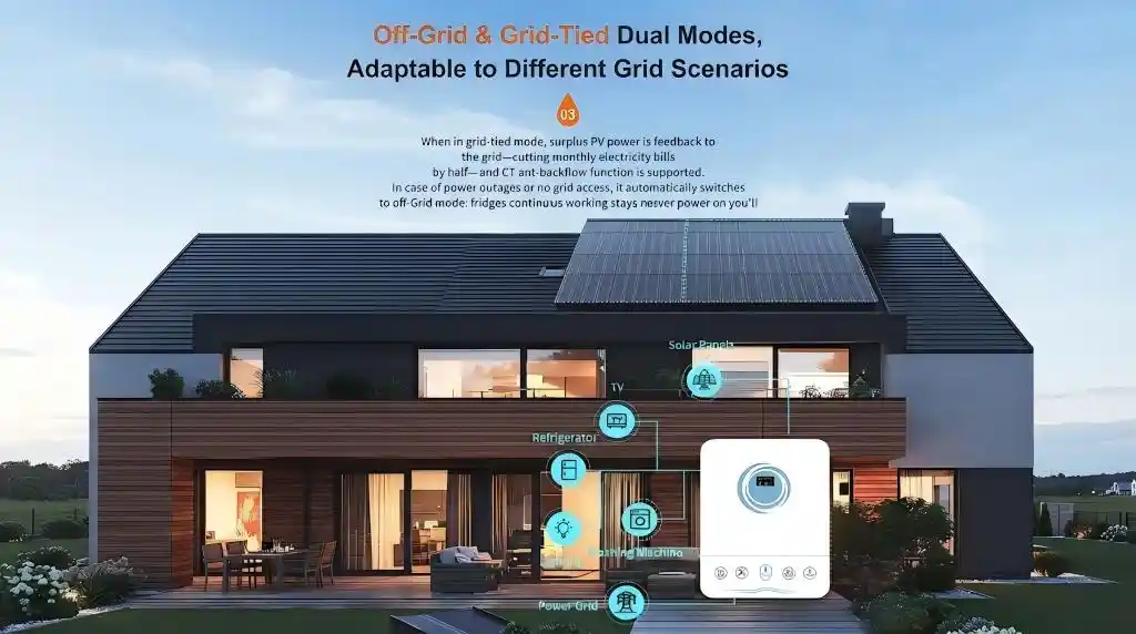 4kW–11kW IP54 Rate Hybrid Solar Inverter Product Details (2)