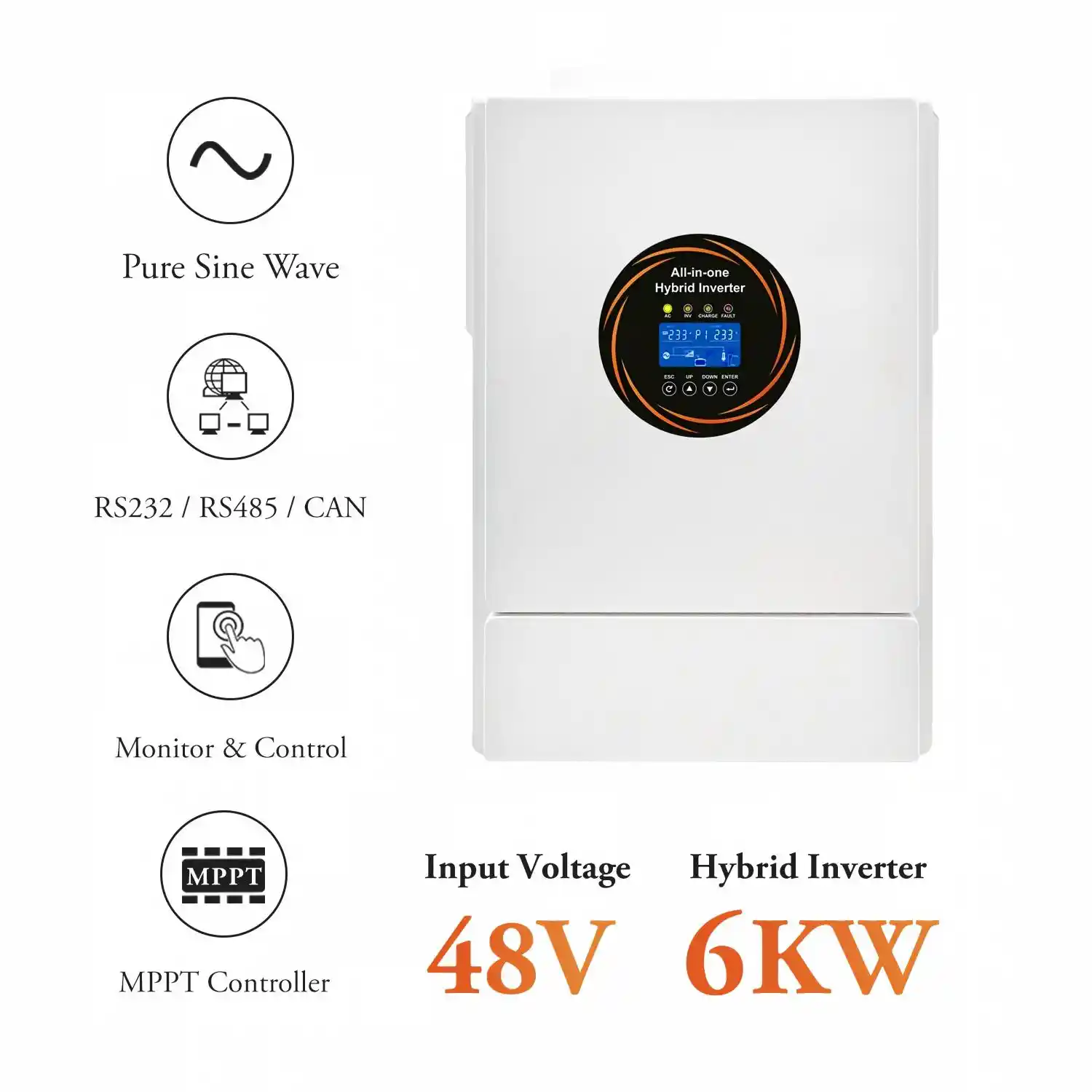 6KW Hybrid Solar Inverter for Energy Storage System Product Details (1)