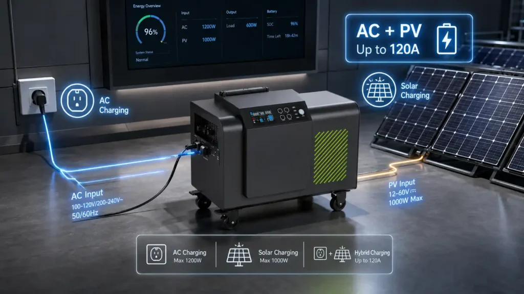 BH0102A 1200W 2560Wh Portable Power Station with MPPT Solar Charging Product Details (3)