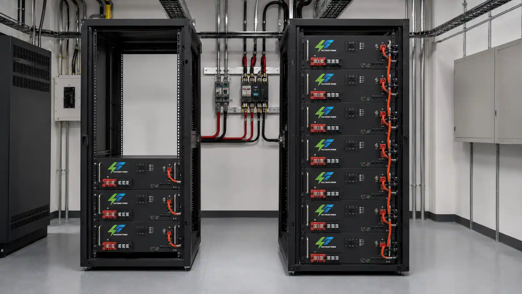Large-capacity rack battery versus multiple smaller battery modules