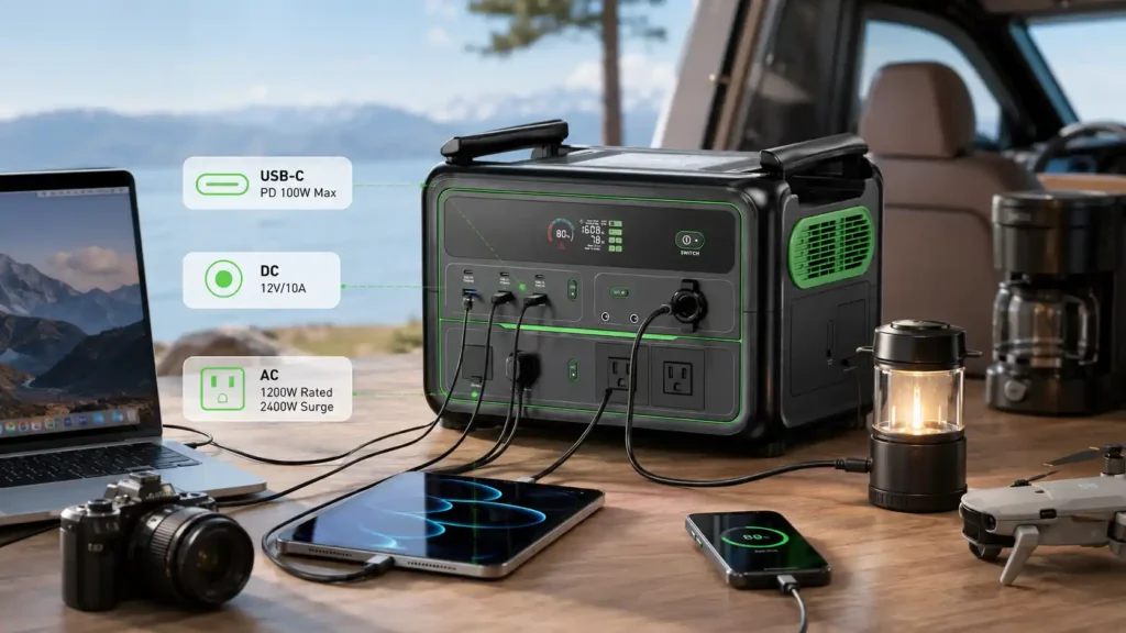Portable power station BP120B 1200W for outdoor (4)