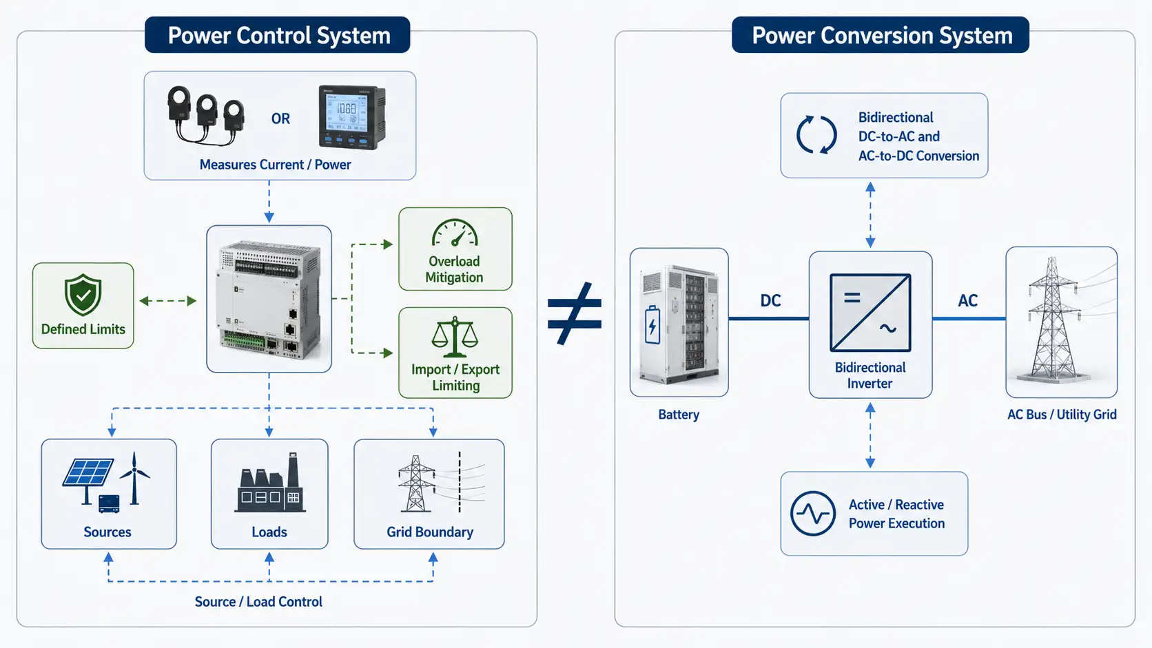 Power Control System versus Power Conversion System in a battery energy storage project