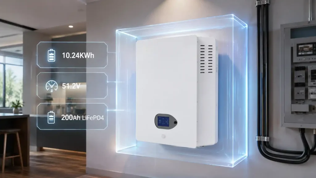 10KW 10.24KWh 51.2V 200Ah LiFePO4 Powerwall (4)