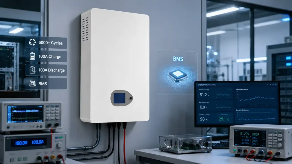 5KW 5.12KWh 51.2V 100Ah LiFePO4 Powerwall Product Details (4)