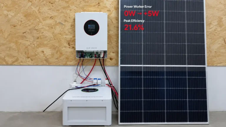 Hybrid solar inverter with solar panels for PV system matching
