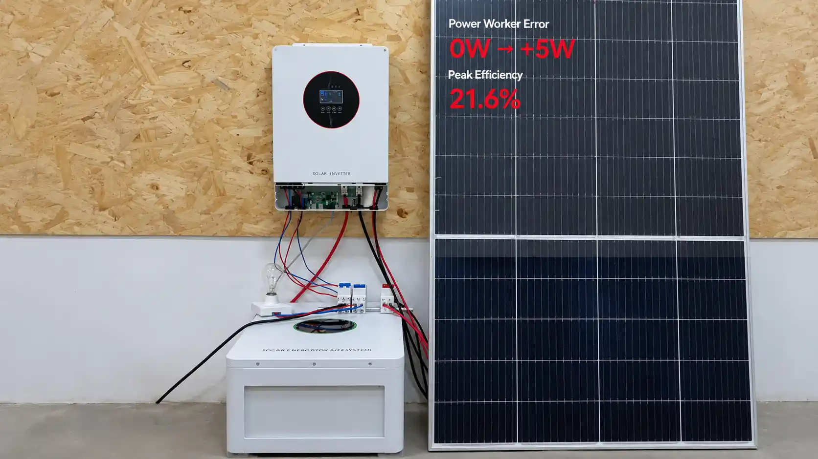 Hybrid solar inverter with solar panels for PV system matching