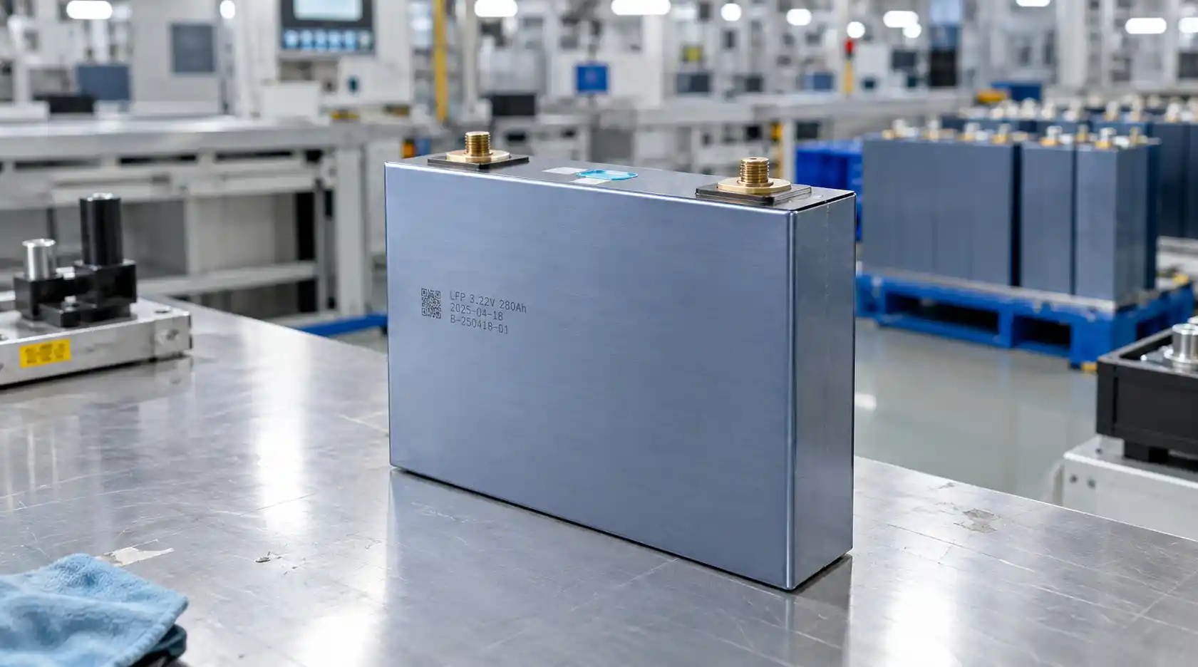 LiFePO4 prismatic battery cell at 3.22V nominal voltage, the chemical foundation of every ESS system from 12V to 192V