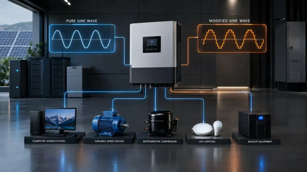 pure sine wave vs modified sine wave inverter comparison for energy storage systems